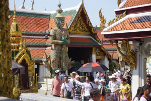 Crowded Entrance to Thailands largest Library in Wat Pho | Thailand