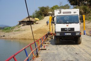 Crossing Mekong by Serious Ferry Boat close to Thailand | Cambodia