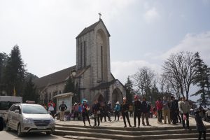 Catholic Chrurch in SaPa Touristic Centre - quite Popular for its low Temperatures in Summer Due to Altitude | Vietnam