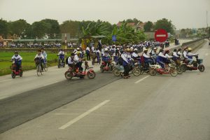 Time to LEave South but oops, Pay Attention to Bikers after End of School in Vietnam