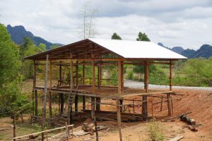 Native Houses are Built High up because of Wet Season like that...