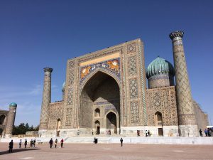 Tourists Enjoy the Mosques of Smarkand insted | Uzbekhistan