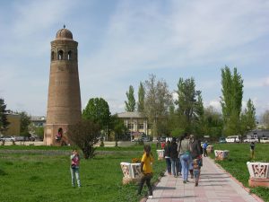 ...Topped by Famous Brickwork Minaret | Kyrgyzstan