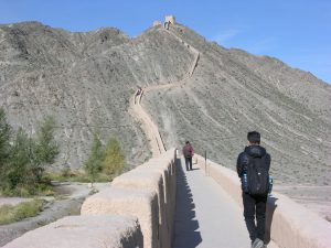 Finally: Western End of Great Wall in Jiayuguan on Top of the Hanging Wall | China