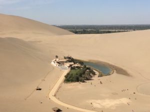 View of Famous Crescent Lake/Yueya Quan from the World's Highest Sand Dunes in Dunhunag | China