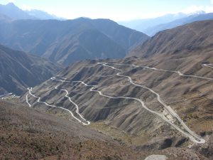 Tibetian Roads are Steep and Curvy