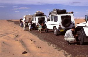 Furthermore Deflating Tires before Entering Sand South of Dakhla | Egypt